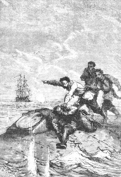 Cannon fire at sea
