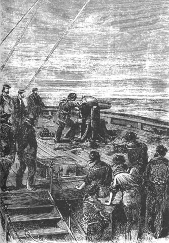 Cannon fire at sea