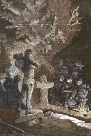 Burial in the coral cemetery