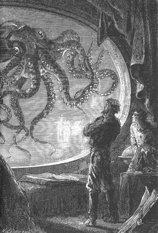 A giant squid at the window